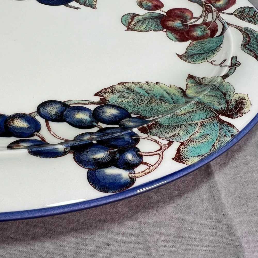 Pier 1 Macintosh Oval Serving Platter Discontinued Vintage Fruit Pattern 17x13